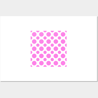 Pink and white polka dots Posters and Art